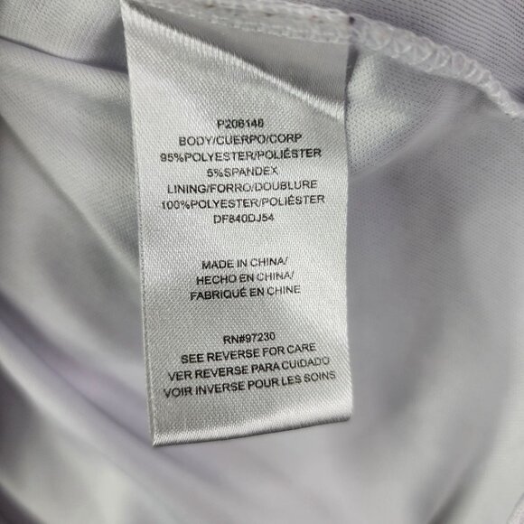 Junior's White Almost Famous Eyelet Mini Dress Ruched Short Sleeves Lined L - Picture 7 of 11